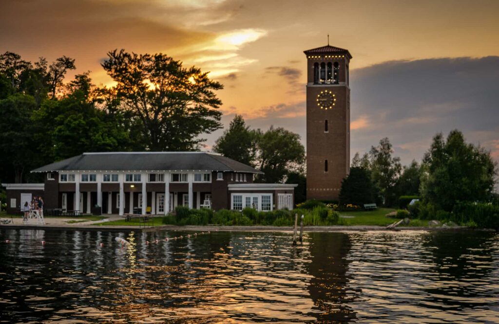 Chautauqua Bell tower from the Lake